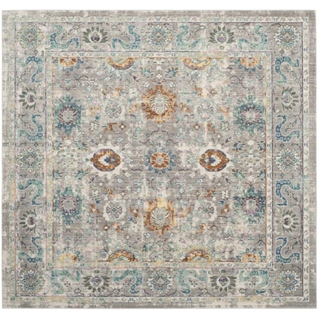 Safavieh 6 ft.-7 in. x 6 ft.-7 in. Mystique Power Loomed Square Area Rug Grey & Multi MYS924R-7SQ
